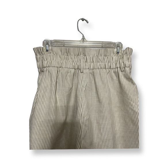 Vero Moda Culottes Shorts Paperbag Waist Pull On Modern Striped Beige/White W M - Picture 6 of 9